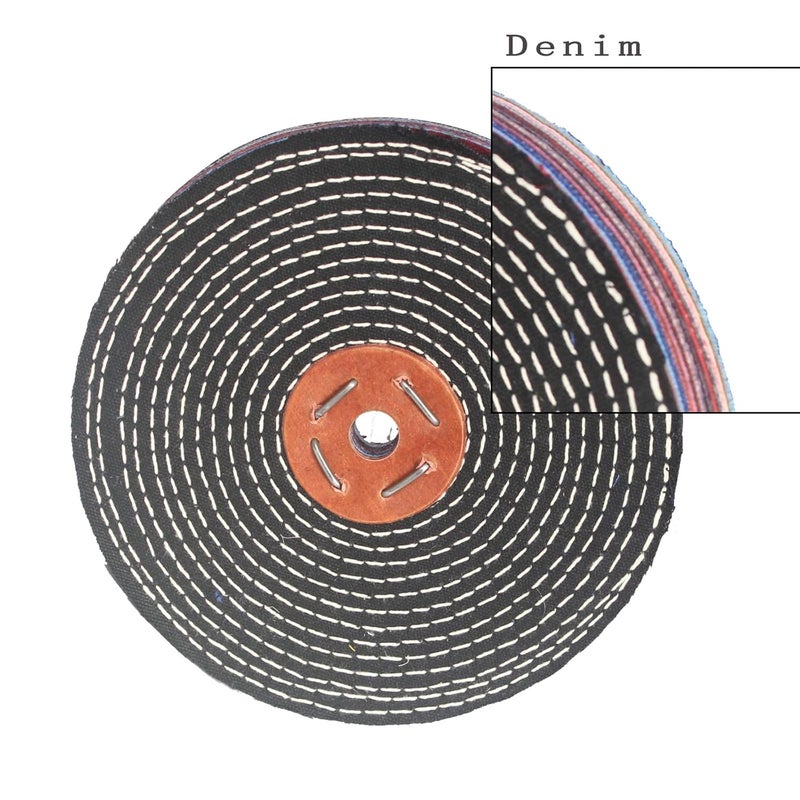 JUNLIXN 8 Inch Extra Thick Denim Buffing Wheel - 5/8 Inch Arbor Hole Denim Polishing Wheel for Bench Grinder, Table Grinder - Image 4
